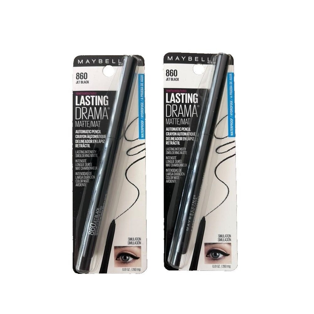 Maybelline 860 Jet Black Lasting Drama Matte Eyeliner 0.01oz 2 Pack New